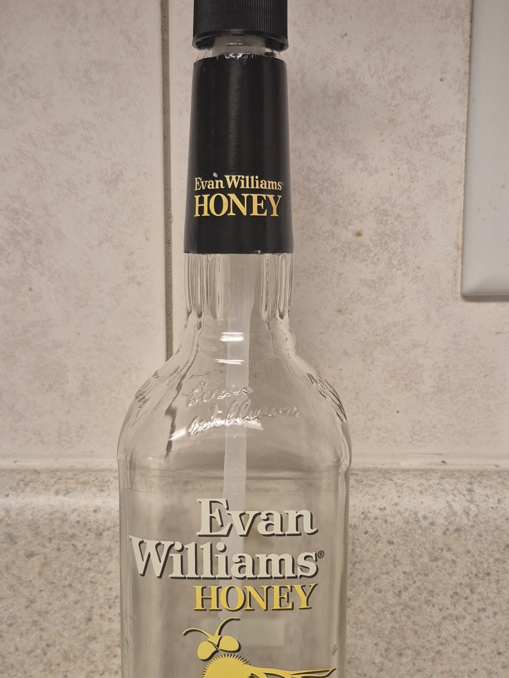 Evan Williams Honey Clear Glass Bottle - Yellow Label